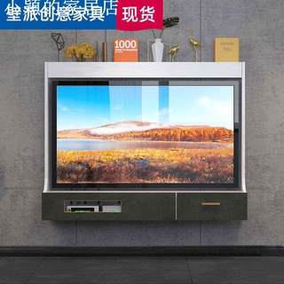 小穎的家居店 熱銷現貨 多功能北歐壁掛電視櫃小戶型臥室帶框架旋轉電視架墻上置物架隱藏
