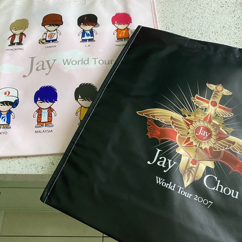「絕版品」周杰倫2007演唱會限量周邊 購物袋 經典版+公仔版 兩個$280 Jay Chou