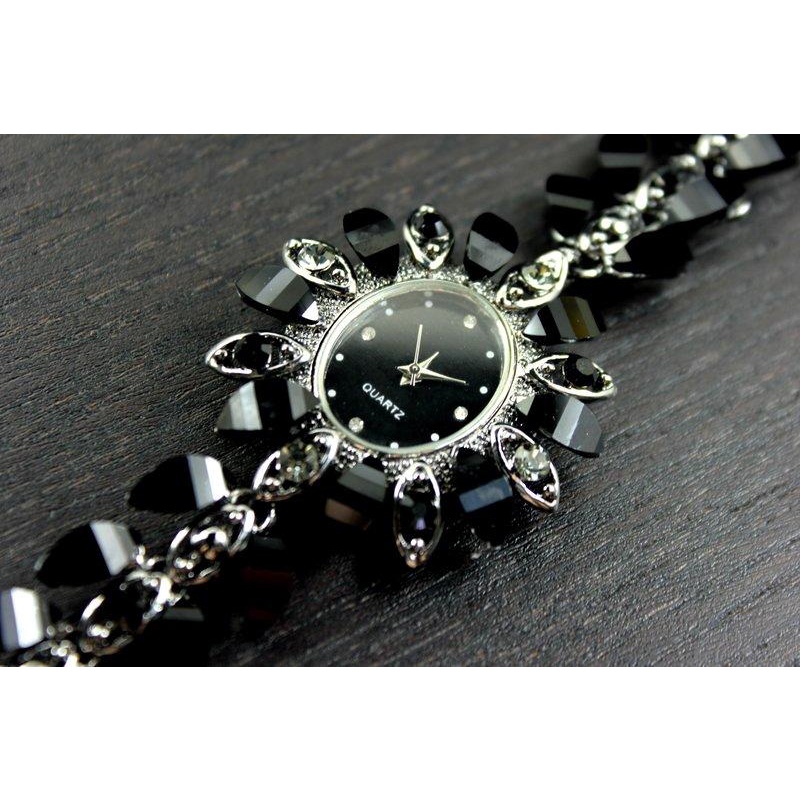 來來鐘錶~黑水晶質感花型時尚鑽錶!日本貴婦最愛的鑽鍊錶款,bling全新上市J12