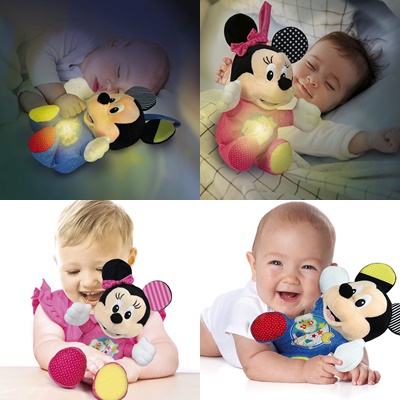 可固定嬰兒床 安撫娃娃 迪士尼 歐盟CE認證 米奇米妮音樂睡眠娃娃 聲光安撫布偶 Clementoni