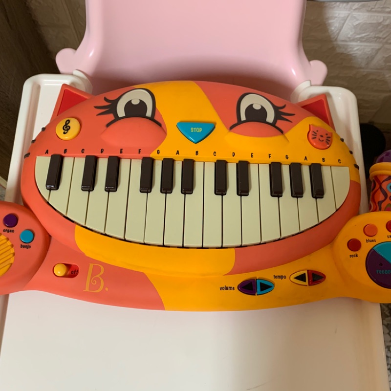 ～溏溏的店～二手 美國 B.toys 兒童 幼兒 大嘴貓鋼琴 感統玩具