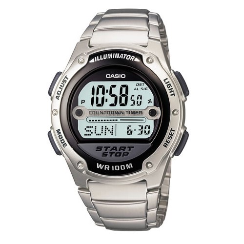 【CASIO】比賽計時多功能運動不鏽鋼電子錶(W-756D-1A)正版宏崑公司貨
