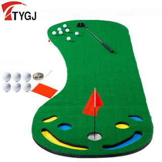 TTYGJ 室內家庭高爾夫果嶺 golf推桿練習器 套裝 辦公室練習毯 大腳丫草皮毯