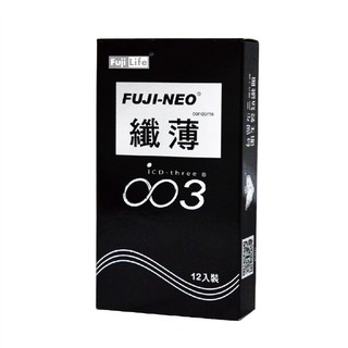 FUJI-NEO 不二新創 纖薄 衛生套 保險套 黑 (12入)