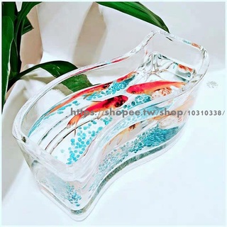 玻璃魚缸 桌面魚缸 花盆水培魚缸 小魚缸生態瓶桌面微景創意缸玻璃加厚小型長條辦公室鬥魚水培花瓶