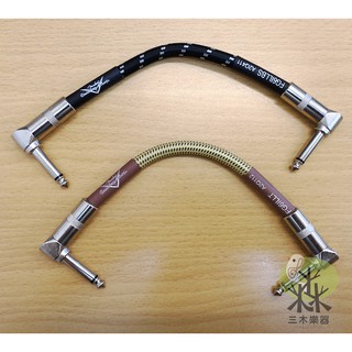 【三木樂器】Fender 6吋 效果器導線 15cm 導線 編織布 雙L頭 短導 Custom shop 公司貨