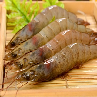 華得水產 天然巨無霸生白蝦1盒(600g土10%/盒/約10-18尾)