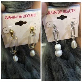⭐️Princess Korea⭐️Aznavour&GRAIN DE BEAUTE珍珠不對稱/時尚設計耳針耳環鋼針
