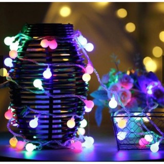 LED氣氛燈 【4.16露營部品】圓球燈串 10米100燈 彩燈串聖誕裝飾 氣氛燈 彩燈 露營燈