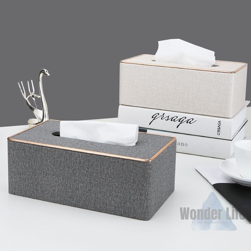 【台灣現貨】輕奢金邊皮革面紙收納盒 質感紙巾收納盒 五星級飯店專用面紙盒 面紙盒 居家質感擺件 精緻生活美學