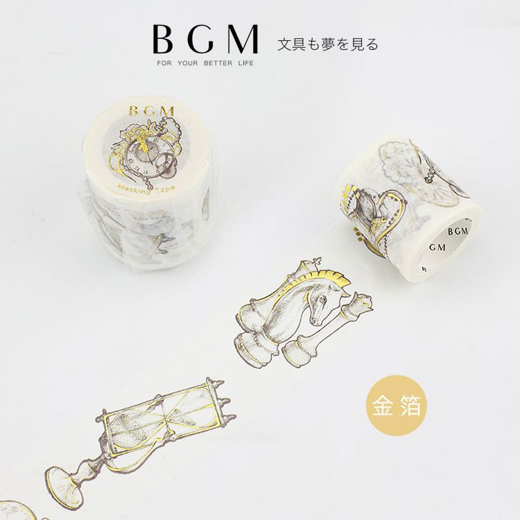 莫莫日貨 全新日本原裝進口bgm 金箔系列燙金和紙膠帶 午茶時光 整捲 Sprm012 蝦皮購物