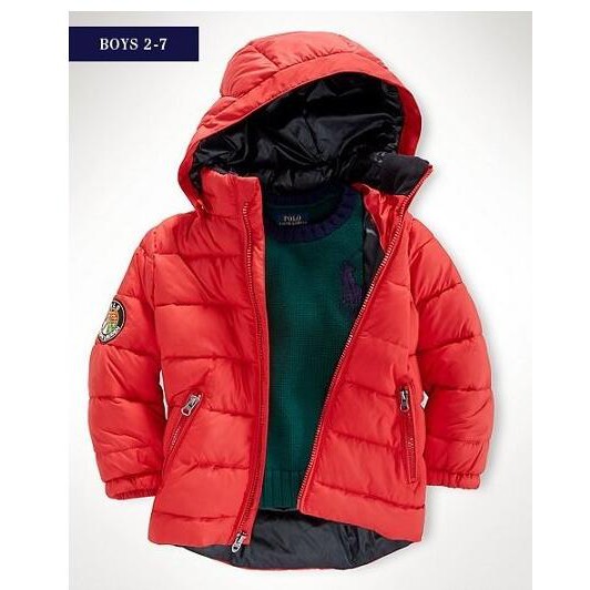 二手童裝-美國Ralph Lauren 男童厚鋪棉連帽外套, 8成新 SIZE: 3T