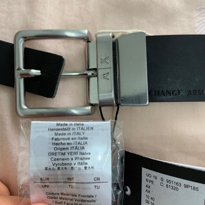 【咪嚕柯】皮帶 牛皮 義大利製 全新 正品  ITALY AX Armani Exchange 亞曼尼