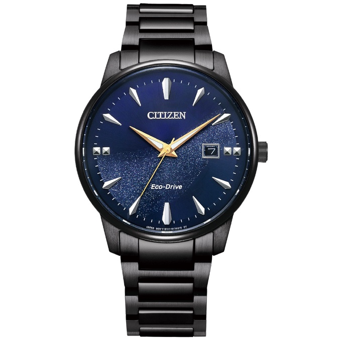 CITIZEN 星辰 BM7528-86L 亞洲限定光動能情侶手錶對錶-銀河藍 / (男) 39.2mm