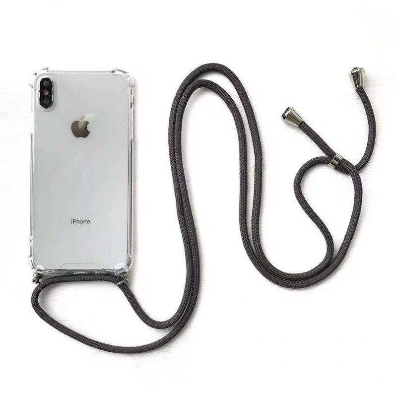 😆現貨）歐美掛繩背帶手機殼 iPhone 蘋果 灰色手機掛繩iphone11/11Pro/xr