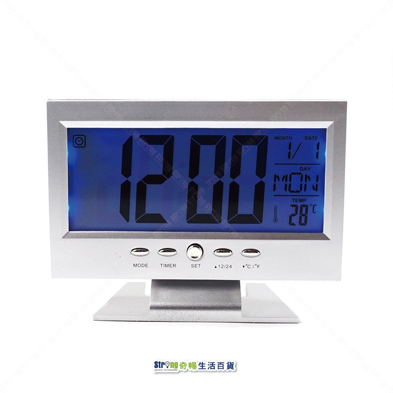 【奇暢】桌上型數位電子時鐘 電子鐘 鬧鐘時鐘日曆掛曆掛鐘數字鐘鬧鈴溫度(B02)