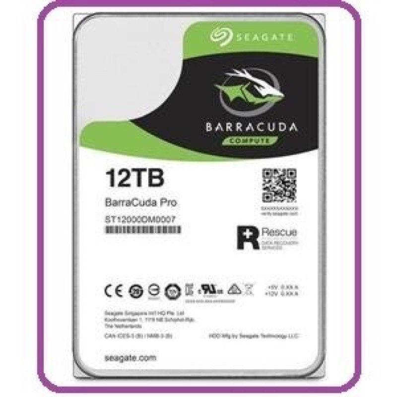 Seagate【BarraCuda Pro】12TB 3.5吋硬碟機 (ST12000DM0007