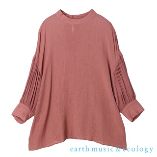 earth music&ecology 環保素材微透膚蓬袖長版上衣(1L22L0A0300)