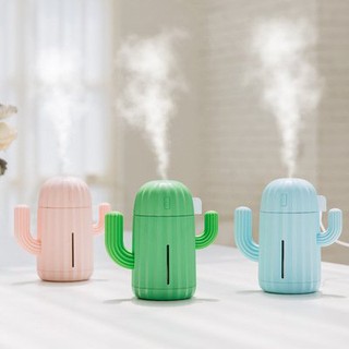 【USB 充電款】 ✅仙人掌加濕器340ml 加濕器 夜燈 空氣凈化保濕 禮品 辦公室 交換禮物 生日 情人節