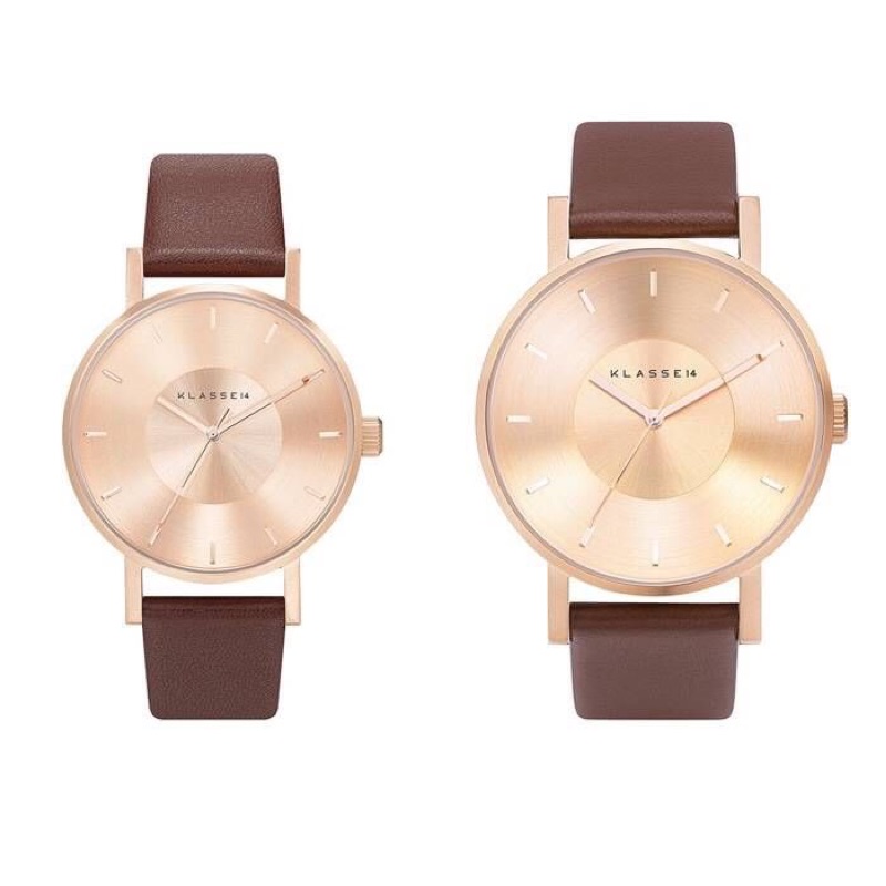 Klasse14 Volare Rose Gold Brown 36mm 42mm 玫瑰金咖啡棕色真皮錶帶手錶 蝦皮購物