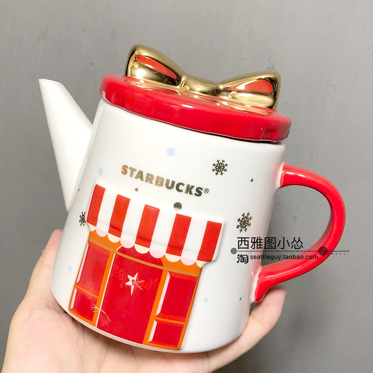 Starbucks官方正品！星巴克聖誕小熊造景聖誕樹杯壺玻璃陶瓷茶壺馬克果汁珍奶茶奶昔茶水咖啡杯600ml