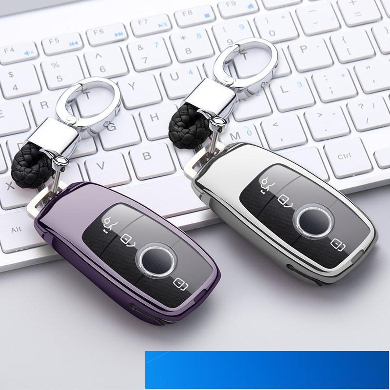 賓士TPU鏡面工藝 汽車鑰匙殼 E200L E300L E級 E320L S級 S320L Benz 軟膠鑰匙包
