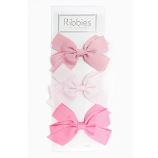英國Ribbies 經典中蝴蝶結3入組-粉紅