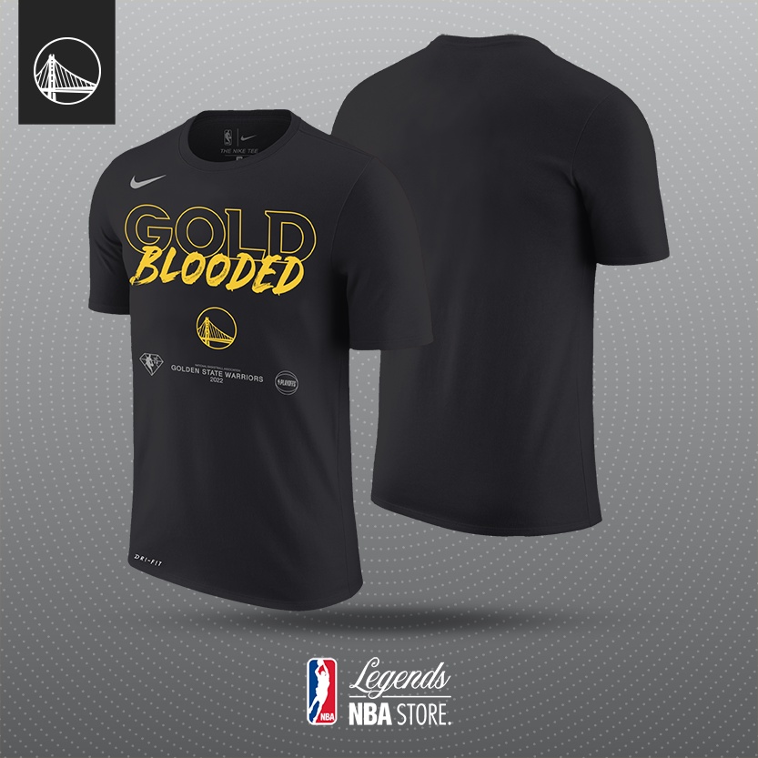 Hitam 籃球衫男士女士 NBA T 恤籃球 T 恤勇士隊 GOLD BLOODED NBA Playoffs Man