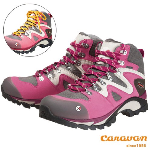 【Caravan 日本】C4_03 防水登山鞋 健行鞋 GORE-TEX 女款 粉紅 (0010403-227)