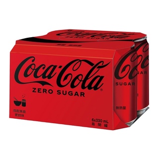 《茶蛋市集》 可口可樂 zero 330ml 6入組 鋁罐裝 零卡 無熱量 超商取貨 一單最多12罐 Coca Cola