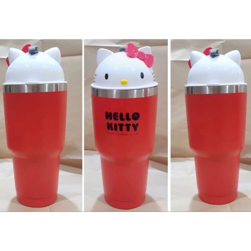 Hello Kitty冰霸杯  凱蒂貓酷涼杯 啤酒杯 杯子 頭形紅色款