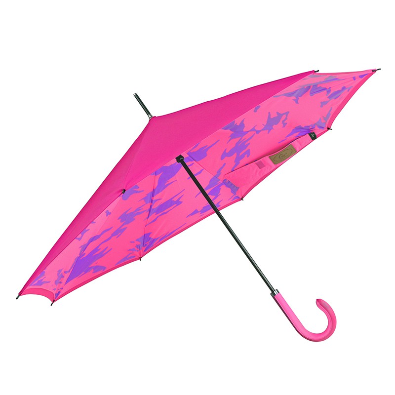 【Carry Umbrella】印刷款反向傘(粉紅迷彩)｜防曬 晴雨兩用 開車族必備 雨傘 抗風【日本同步販售】