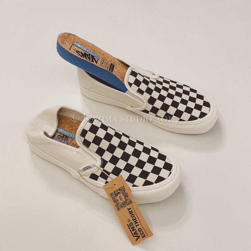 Kazima｜現貨 Vans 軟木塞 棋盤格 懶人鞋 Slip On Mule 環保 穆勒鞋 黑白格 穆勒 格子 踩腳