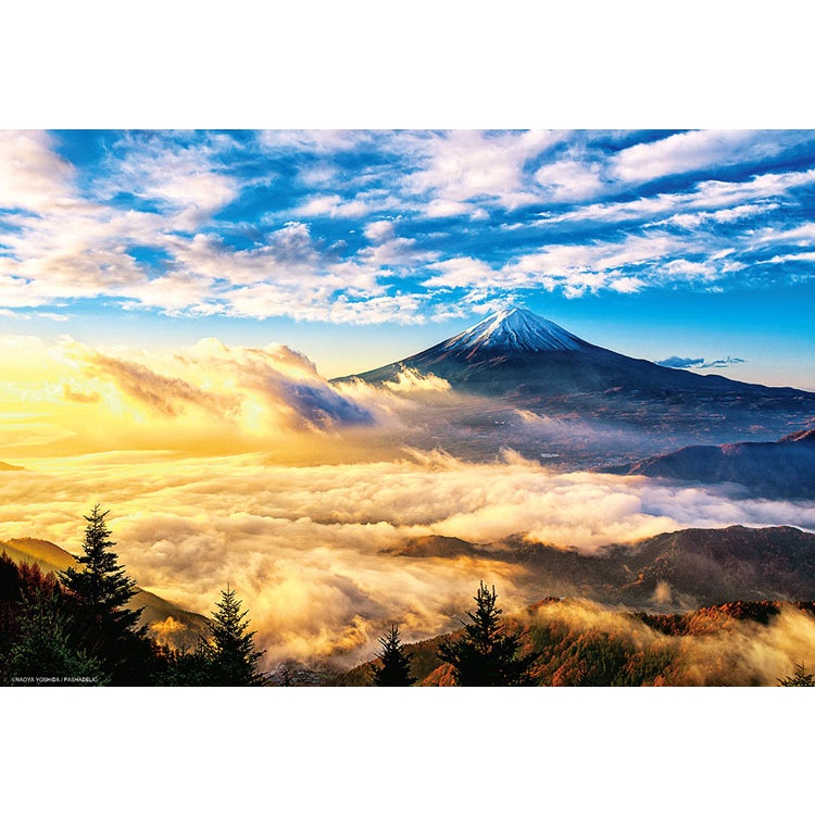 Beverly  金雲海與富士山  1000片  拼圖總動員  迷你  風景  日本進口拼圖