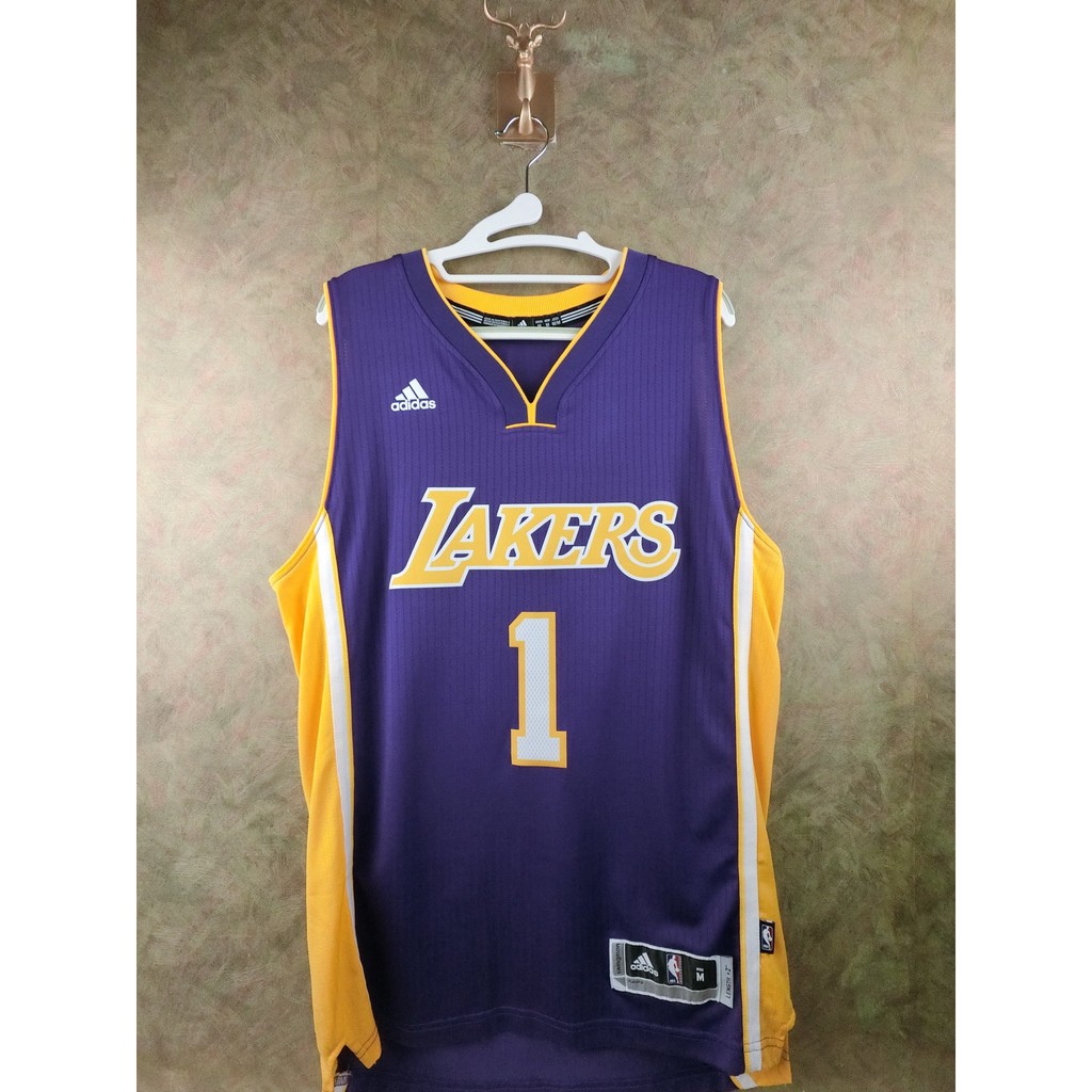球衣 NBA D'Angelo Russell 湖人隊 客場紫 Adidas Swingman 熱轉印M號