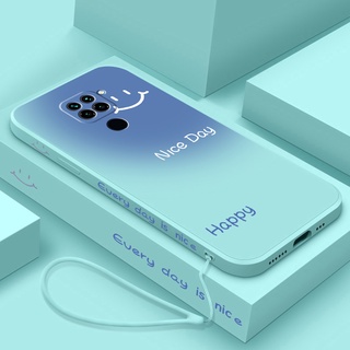 外殼 Redmi note 9 note 9s 9pro手機殼液態矽膠軟殼側邊撞色笑臉防震全包可愛情侶超薄ins手機殼