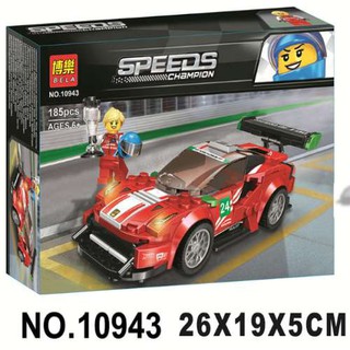 《涼涼小店鋪》[] 博樂10943法拉利488 GT-3車隊 賽車跑車模型車模 兼容樂高75886兒童益智積木玩具套裝禮
