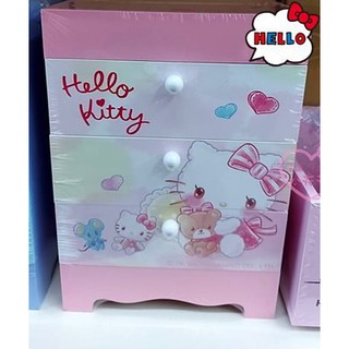 ♥小花花日本精品♥Hello Kitty 桌上型 抽屜式 三層置物櫃 收納盒 小物盒 桌上收納~8