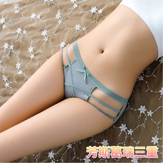 彈力冰絲鏤空腰間無痕內褲(綠)【芳斯葛瑞情趣用品】性感內褲 三角褲 丁字褲