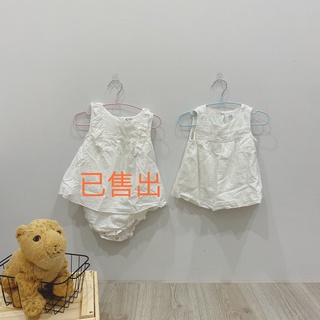 寶寶二手衣 小清新全白棉質 女寶 外出服 新生兒 雙胞胎 龍鳳胎