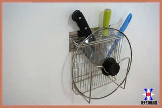 《齊天大師》不鏽鋼刀具鍋蓋收納架 廚房用品 菜刀架 無痕貼 重覆貼 免安裝 重複貼 輕鬆貼 魔力無痕貼