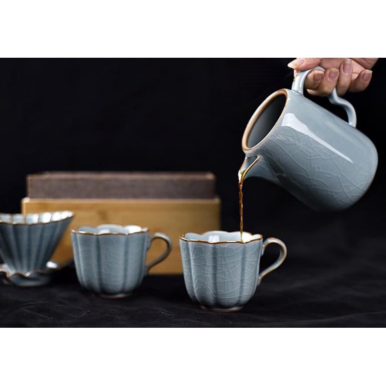 Brewista 菩提冰裂系列 陶瓷咖啡對杯 咖啡杯 咖啡壺 木盒裝『歐力咖啡』