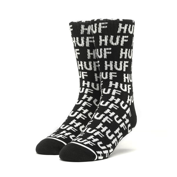 【HUF】SK00305 Transit Black Socks 中筒襪 / 小腿襪 (黑色) 化學原宿