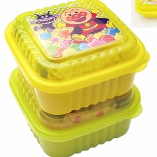 日本 麵包超人 方形保鮮盒/ 餅乾收納盒 / 零食收納盒 2入 / 組