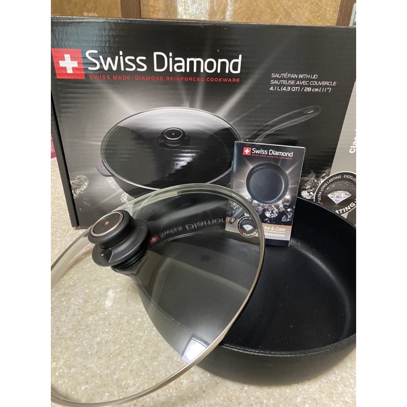 瑞士原裝 Swiss Diamond XD 瑞仕鑽石鍋 28CM圓形深煎鍋