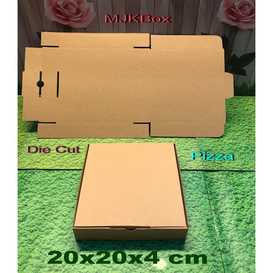 紙盒英國 20x20x4 厘米披薩模型。新平原