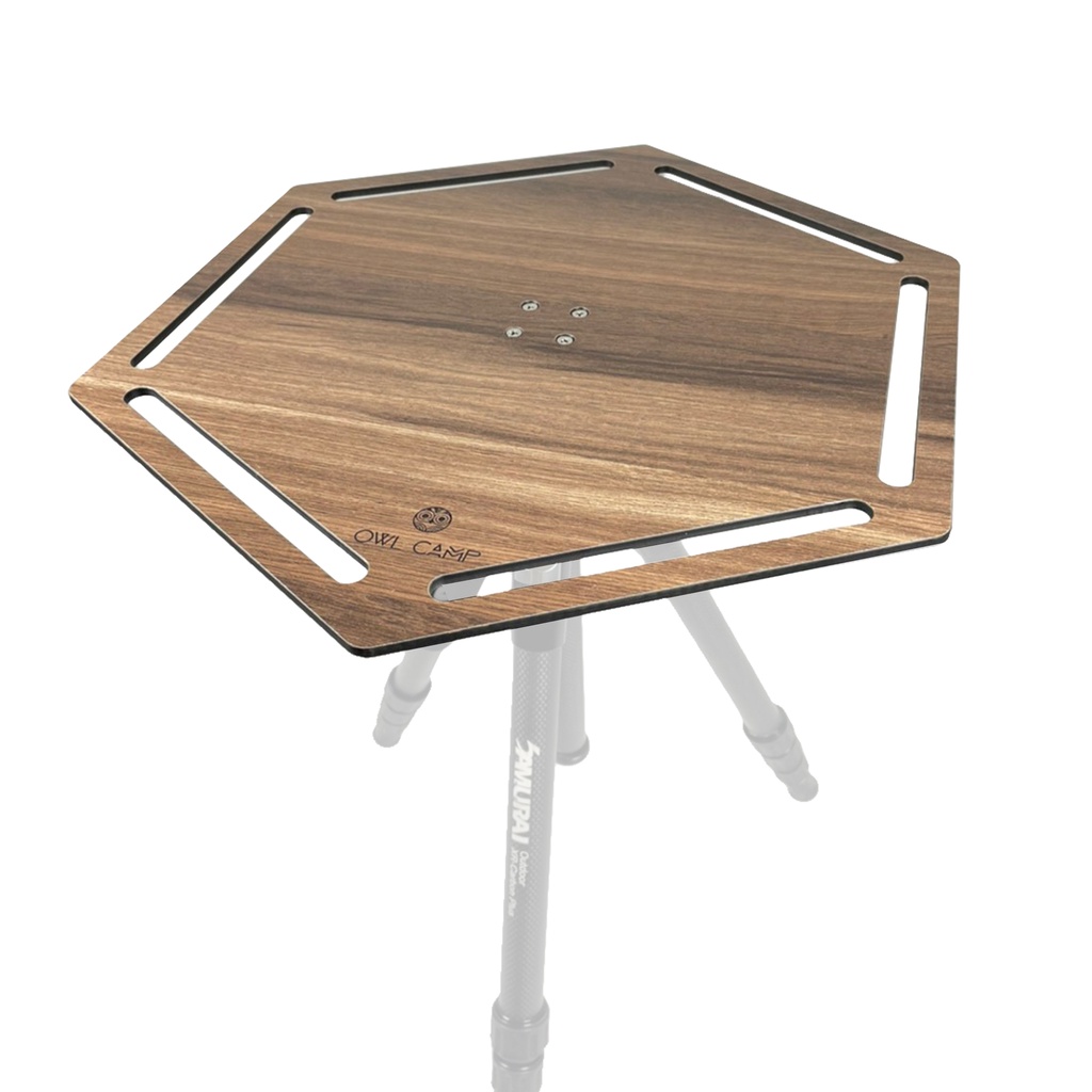 【OWL Camp】柚木紋六角桌板(小) 露營桌 美耐板桌 桌子 輕量桌 戶外桌 戰術桌