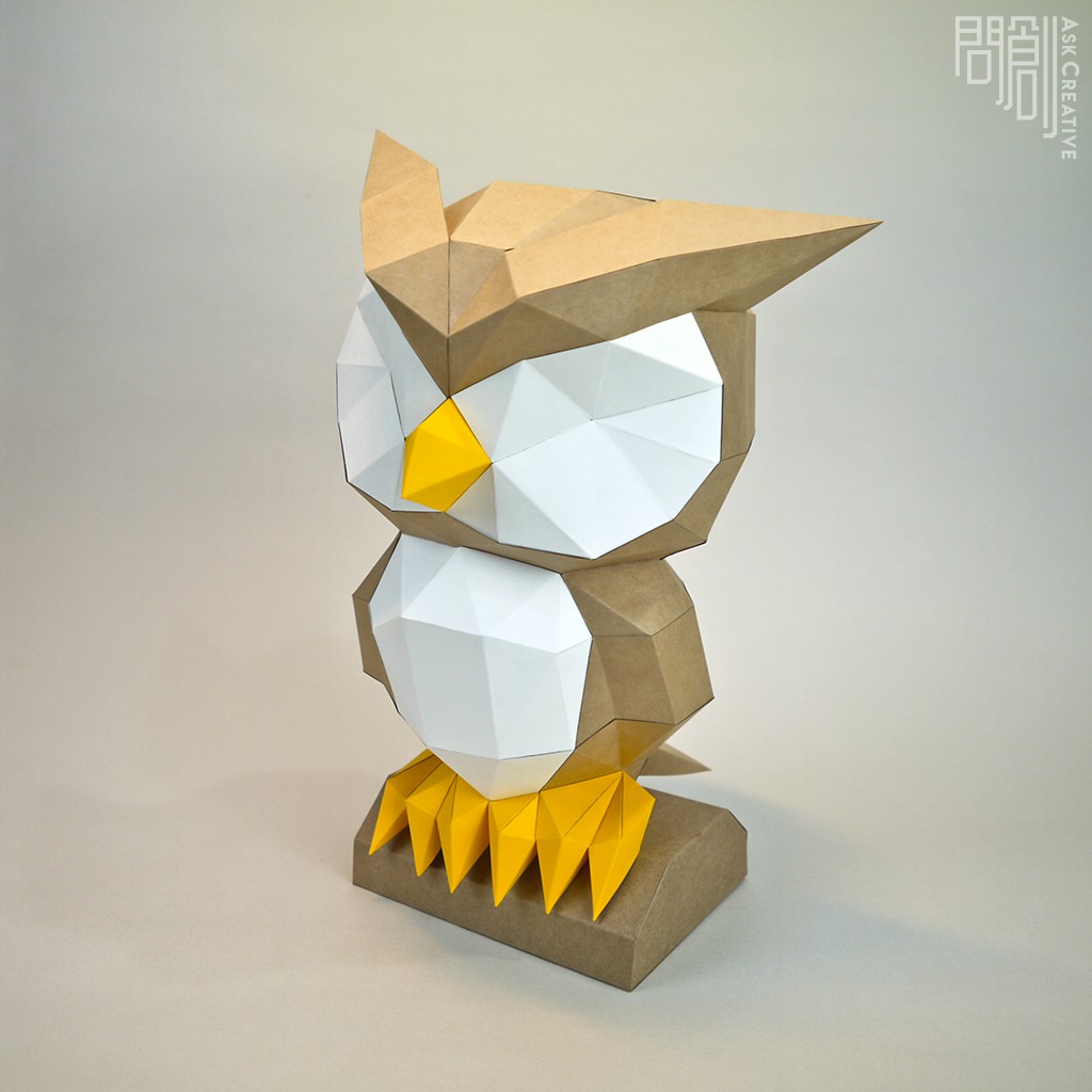 DIY手作3D紙模型 禮物 擺飾 小動物系列 -貓頭鷹