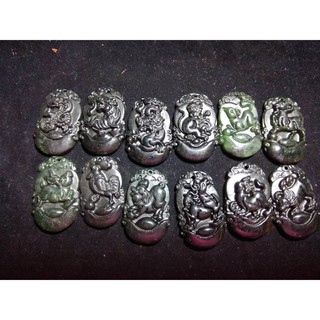 天然臺灣墨玉蛇紋石墨綠玉12生肖十二生肖玉牌吊墬墬子項墬掛墬項鍊玉珮玉器珠寶玉石首飾飾品收藏品