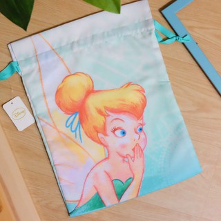 《迪士尼Disney》🇯🇵日本商品 小叮鈴大束口收納袋 旅行收納 Tinker Bell 小飛俠 日落小物 生日禮物